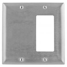 Hubbell Wiring Device-Kellems SS1426 - WALLPLATE, 2-G, BLANK/GFCI, SS