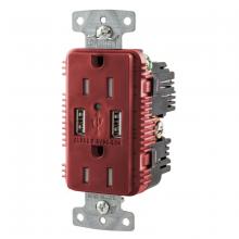 Hubbell Wiring Device-Kellems USB15A5R - RCPT DUP 15A 125V 5A 5V USB PORT A R