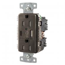 Hubbell Wiring Device-Kellems USB15AC5 - RCPT DUP 15A 125V 5A 5V USB PORT AC BR