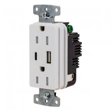 Hubbell Wiring Device-Kellems USB15ACW - RCPT DUP 15A125V 3.1A5V USB PORT AC W