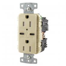 Hubbell Wiring Device-Kellems USB15C5I - RCPT DUP 15A 125V 5A 5V USB PORT C I