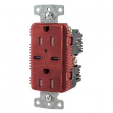 Hubbell Wiring Device-Kellems USB15C5R - RCPT DUP 15A 125V 5A 5V USB PORT C R