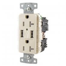 Hubbell Wiring Device-Kellems USB20A5LA - RCPT DUP 20A 125V 5A 5V USB PORT A LA
