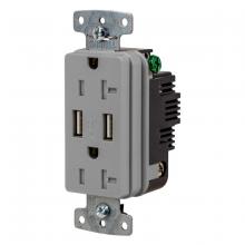 Hubbell Wiring Device-Kellems USB20AGY - RCPT DUP 20A125V 3.1A5V USB PORT A GY
