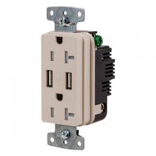 Hubbell Wiring Device-Kellems USB20ALA - RCPT DUP 20A125V 3.1A5V USB PORT A LA