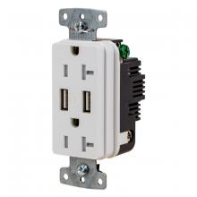 Hubbell Wiring Device-Kellems USB20AW - RCPT DUP 20A125V 3.1A5V USB PORT A WH