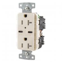 Hubbell Wiring Device-Kellems USB20C5LA - RCPT DUP 20A 125V 5A 5V USB PORT C LA