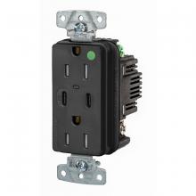Hubbell Wiring Device-Kellems USB8200CPDBK - RCPT HG DUP 15A 125V USB C PD BK