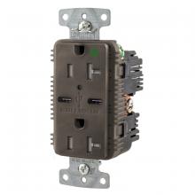 Hubbell Wiring Device-Kellems USB8300C5 - RCPT HG DUP 20A 125V 5A 5V USB PORT C BR