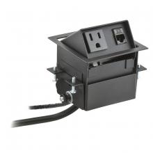 Hubbell Wiring Device-Kellems WSBA11BK - WRK SURFC BOX, FLIP MINI 1PWR 1DATA BLK