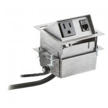 Hubbell Wiring Device-Kellems WSBA11BSS - WRK SURFC BOX, FLIP MINI 1PWR 1DATA BSS
