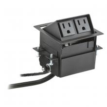 Hubbell Wiring Device-Kellems WSBA2BK - WRK SURFC BOX, FLIPUP MINI, 2 PWR, BLACK