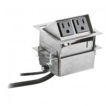 Hubbell Wiring Device-Kellems WSBA2BSS - WRK SURFC BOX, FLIPUP MINI, 2 PWR, BSS