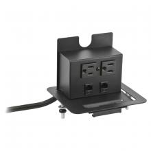 Hubbell Wiring Device-Kellems WSBC21UBK - WRK SURFC BOX FLIP UP 2PWR 1-U DATA BLK