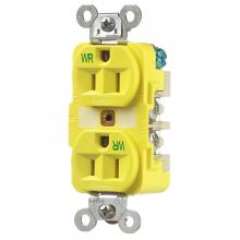 Hubbell Wiring Device-Kellems HBL52CM62 - DUP MARINE RCPT, 15A 125V, 5-15R, YL