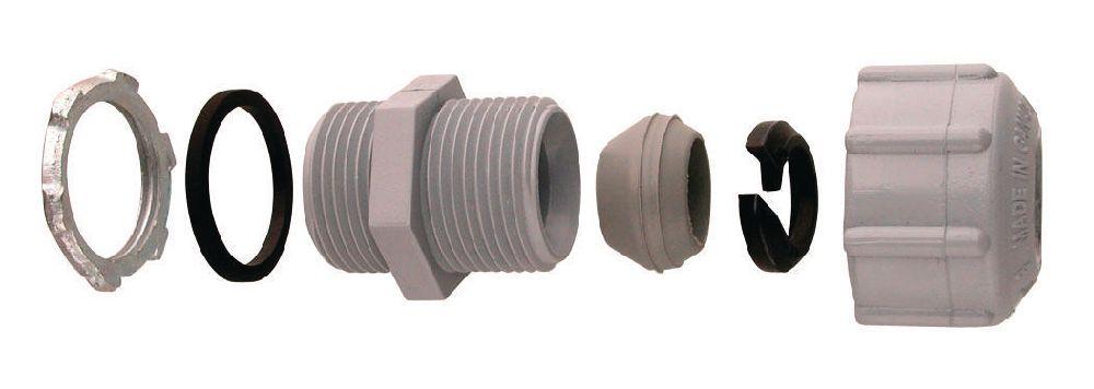 1/2&#34; PVC THR STRAIN RELIEF CONNECTOR KRALOY