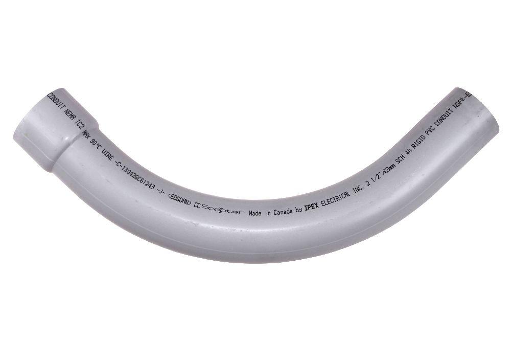 2 1/2&#34;x90D PVC STD ELBOW SPxBE SCH40 UL KRAL