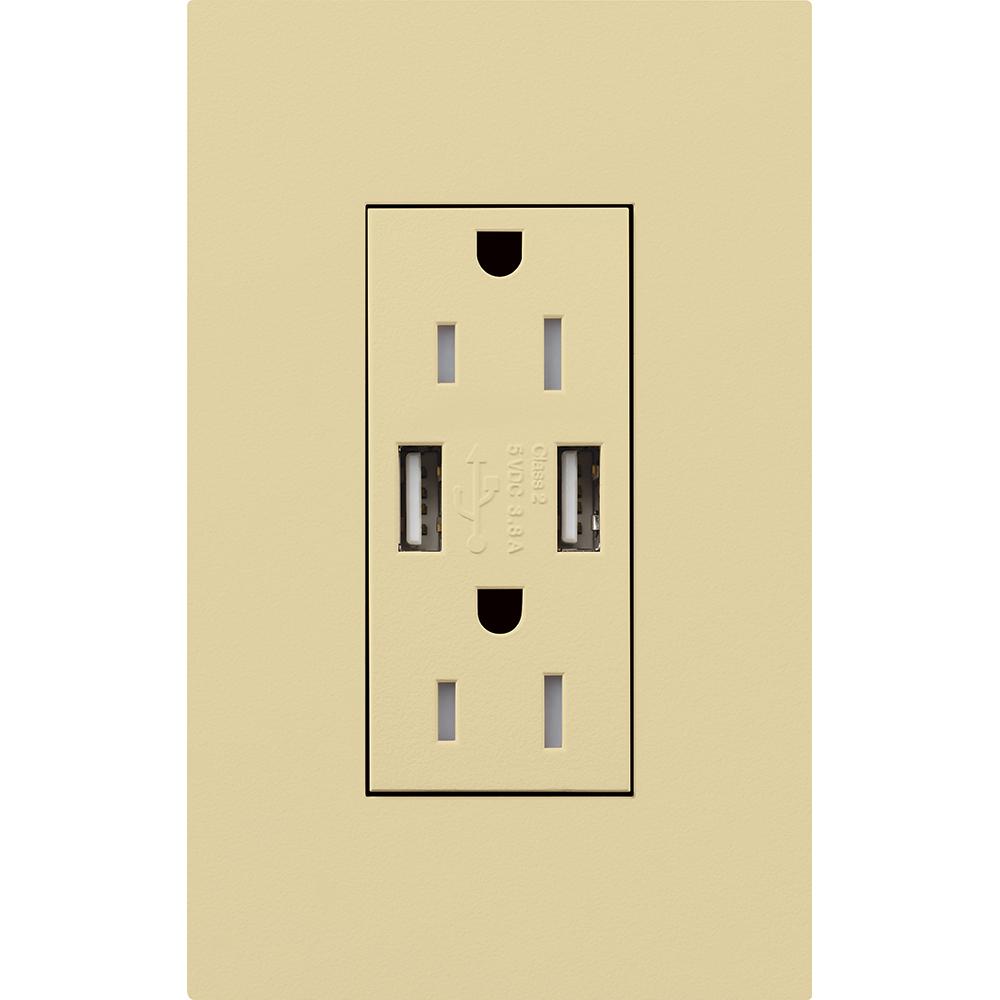 DUPLEX 15A TR DUAL USB RECEPT IV NO FP