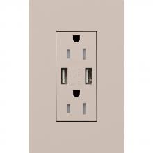 Lutron Electronics LTR-F15-UBTR-TP - DUPLEX 15A TR DUAL USB RECEPTACLE TP FP